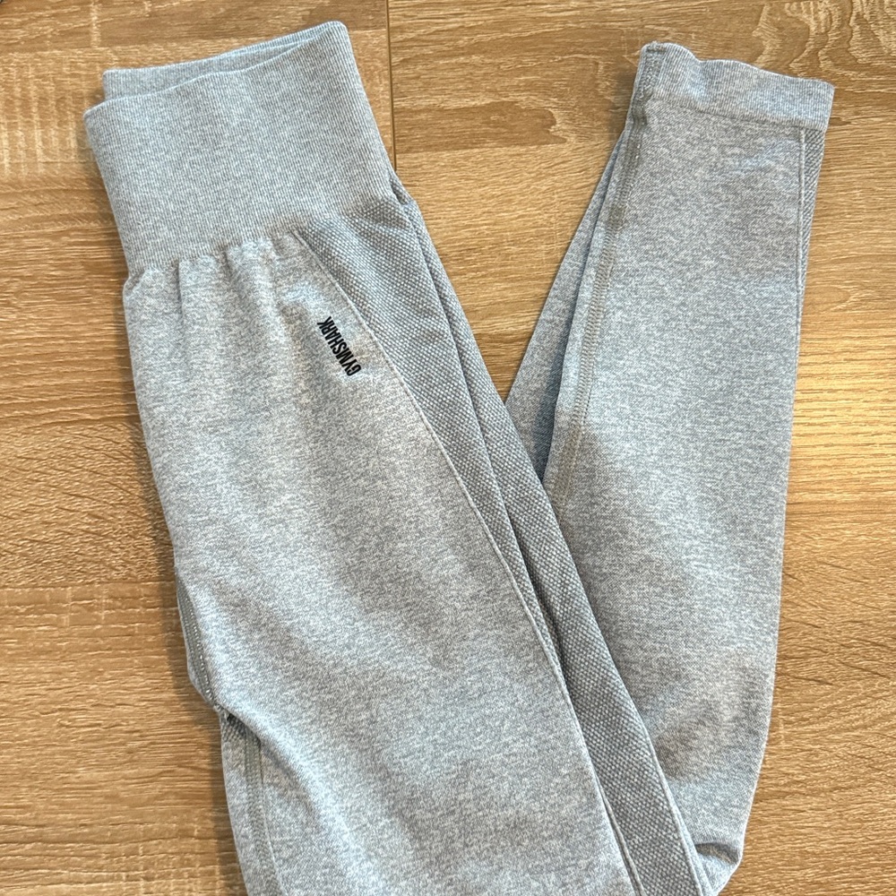 Gymshark Flex High Waisted Leggings - Light Grey Marl/Black